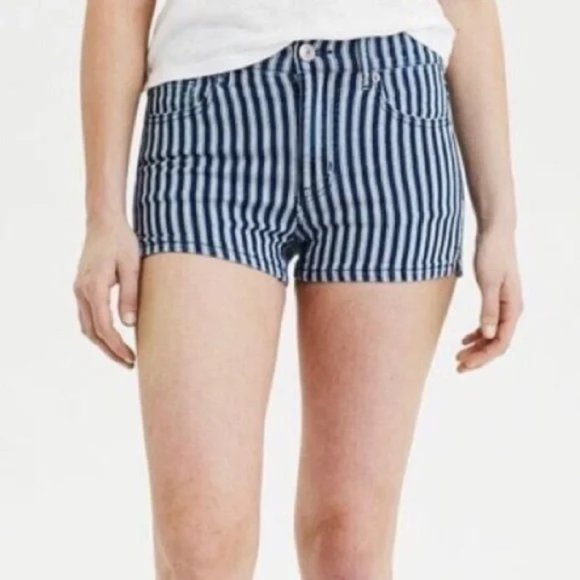 American Eagle Hi-Rise Shortie Striped - Picture 1 of 9